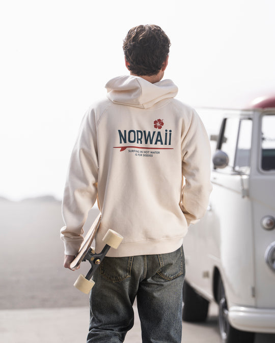 Surf Flower - Naturlig - Hoodie