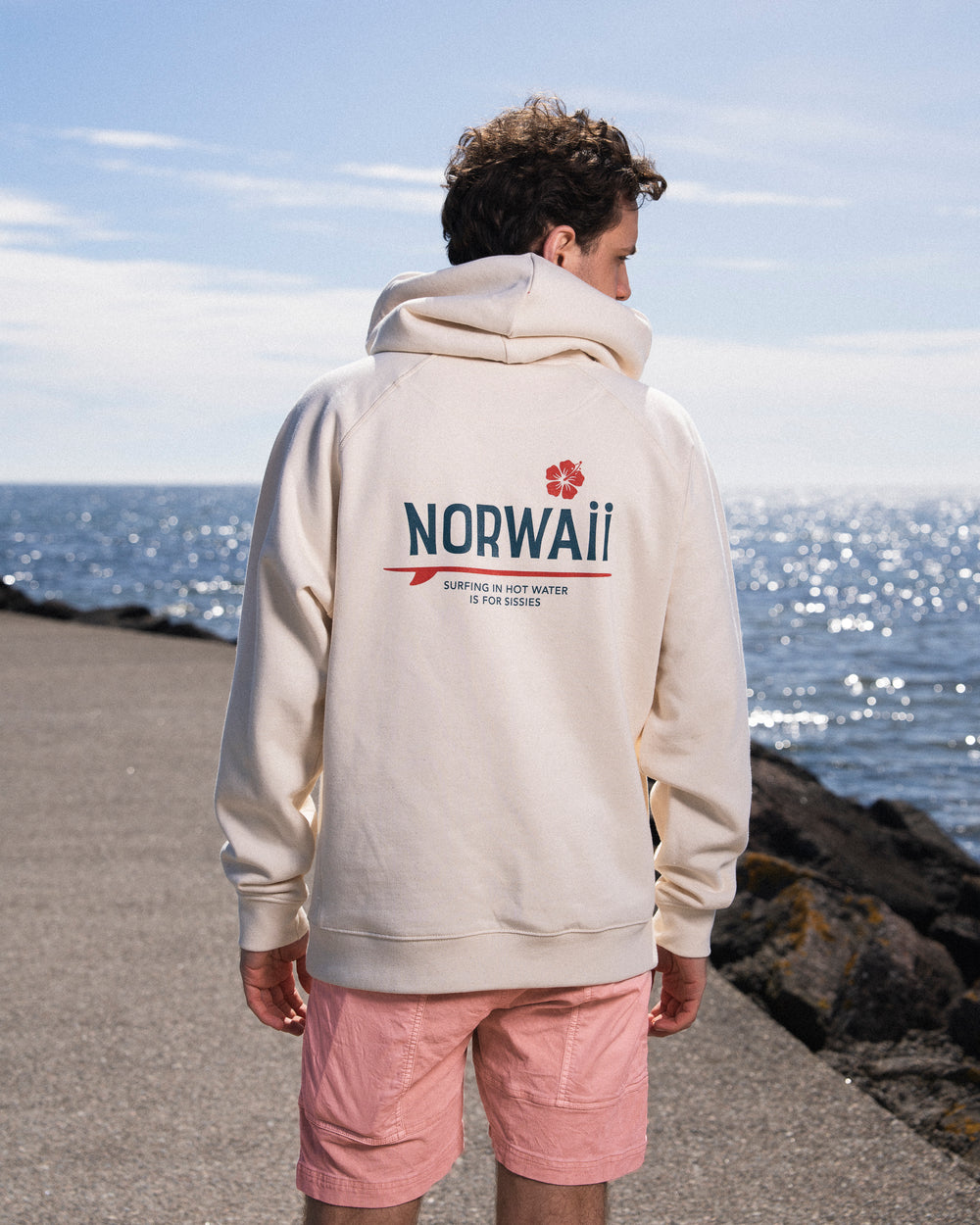 Surf Flower - Naturlig - Hoodie